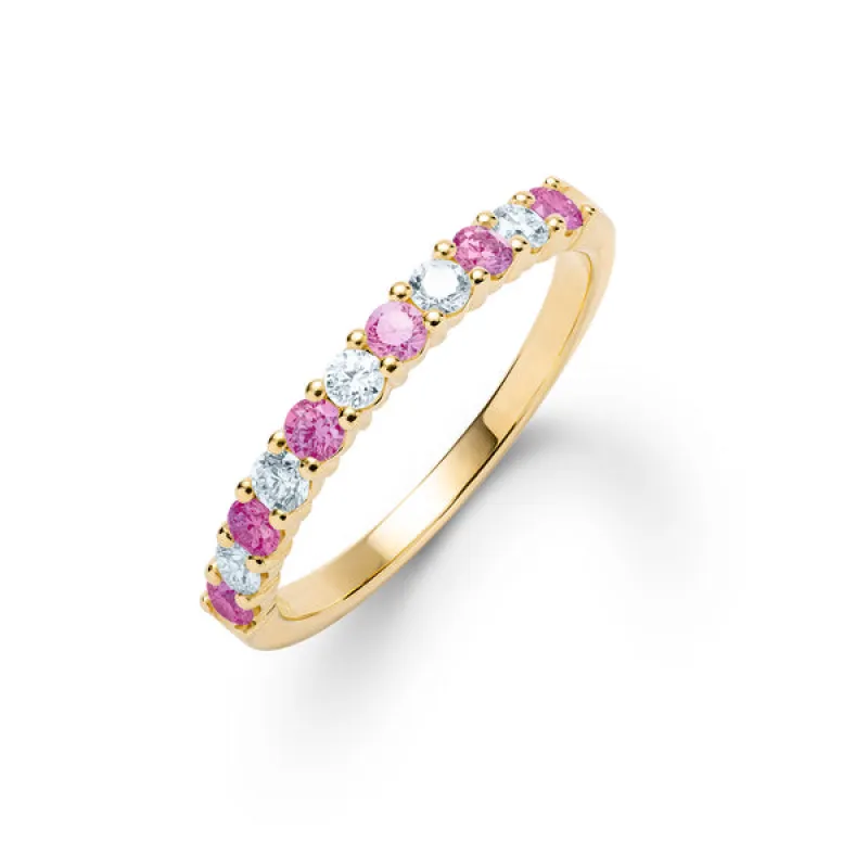 Personalized Rosecliff Birthstone Stackable Ring in 14k Gold sold by Haverhill