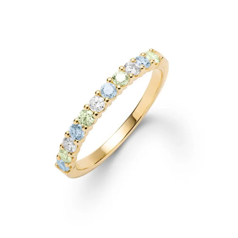 Personalized Rosecliff Birthstone Stackable Ring in 14k Gold sold by Haverhill