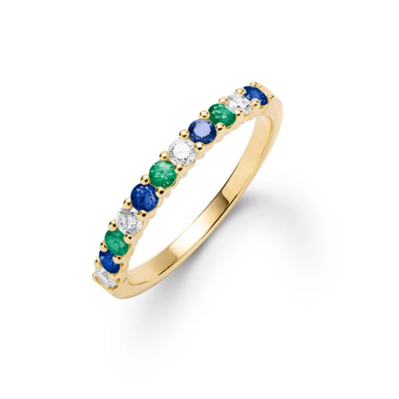 Personalized Rosecliff Birthstone Stackable Ring in 14k Gold sold by Haverhill