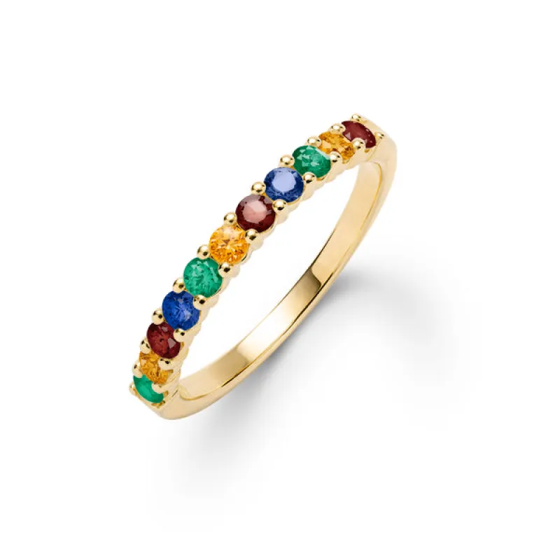 Personalized Rosecliff Birthstone Stackable Ring in 14k Gold sold by Haverhill