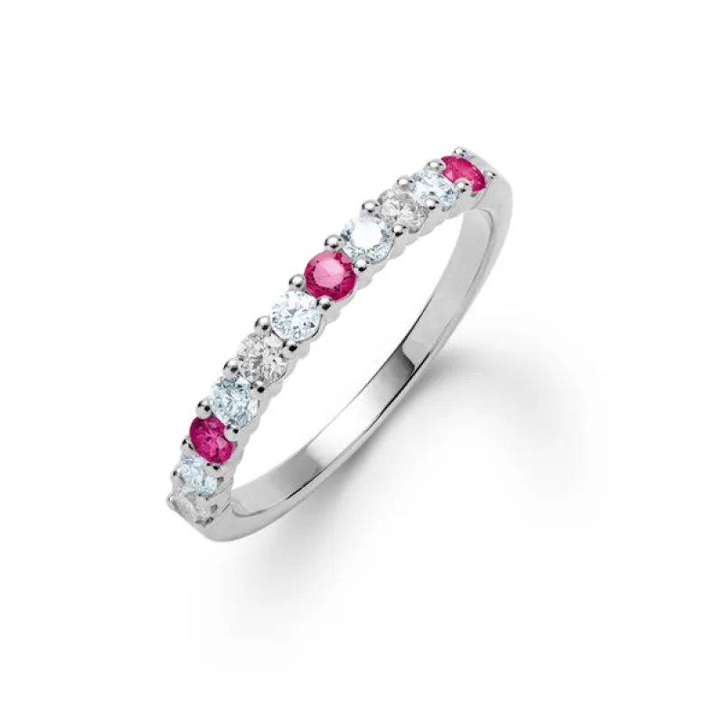 Personalized Rosecliff Birthstone Stackable Ring in 14k Gold sold by Haverhill