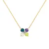 Personalized Greenwich 4 Birthstone & Diamond Necklace in 14k Gold sold by Haverhill