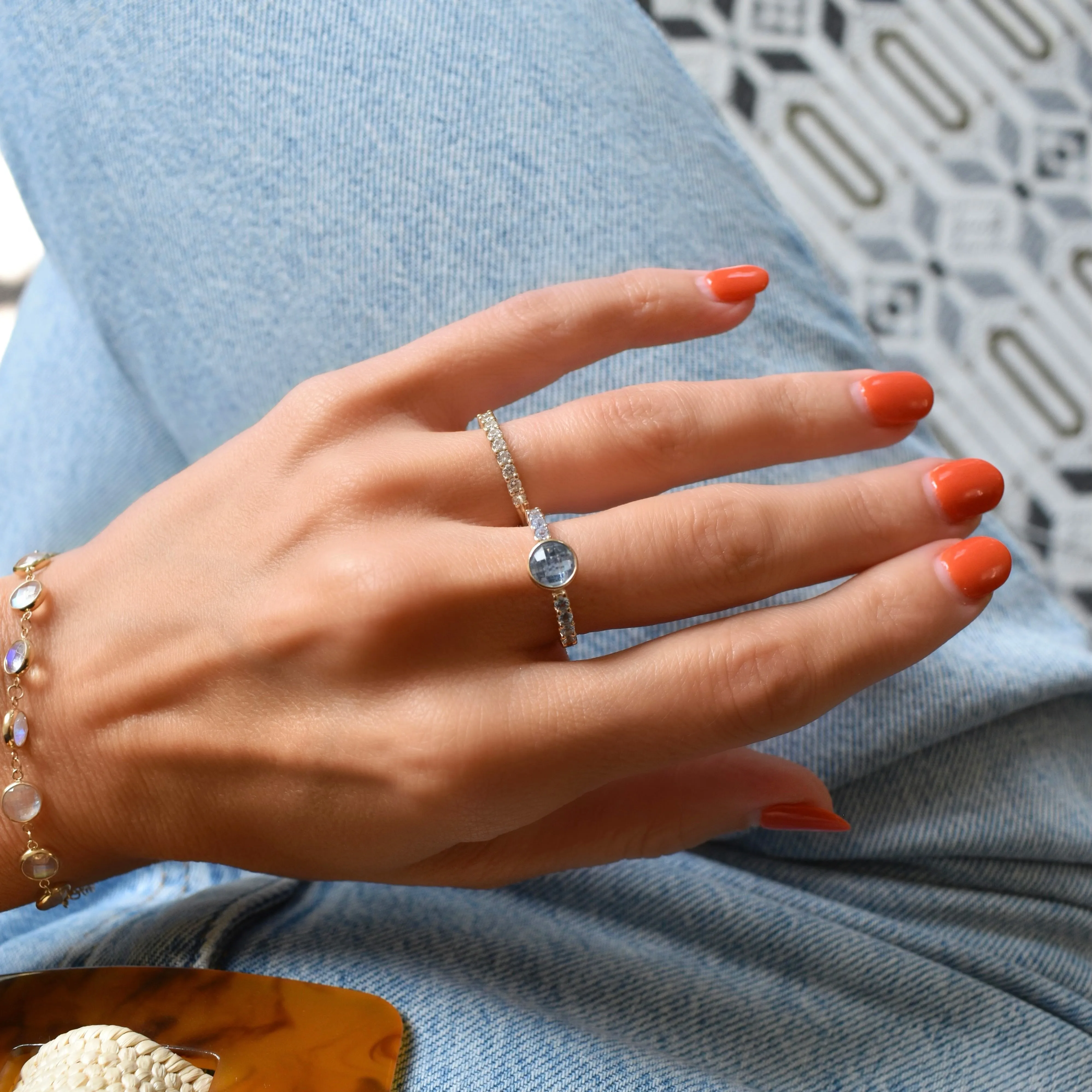 Rosecliff Grand Aquamarine Ring in 14k Gold (March) sold by Haverhill product image thumbnail 2