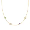 Personalized Classic 2 Letter & 2 Birthstone Necklace in 14k Gold (Double Spacing) sold by Haverhill