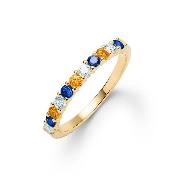 Personalized Rosecliff Birthstone Stackable Ring in 14k Gold sold by Haverhill