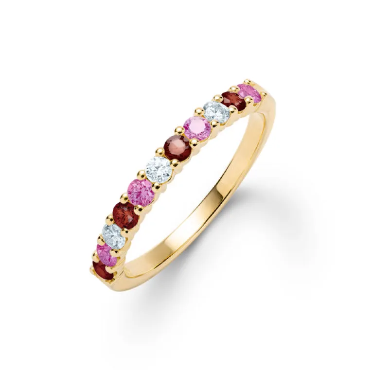 Personalized Rosecliff Birthstone Stackable Ring in 14k Gold sold by Haverhill