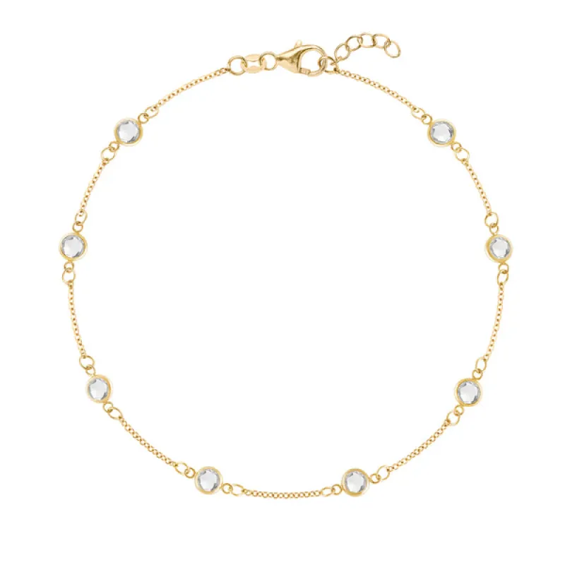 Personalized Classic 8 Birthstone Bracelet in 14k Gold sold by Haverhill