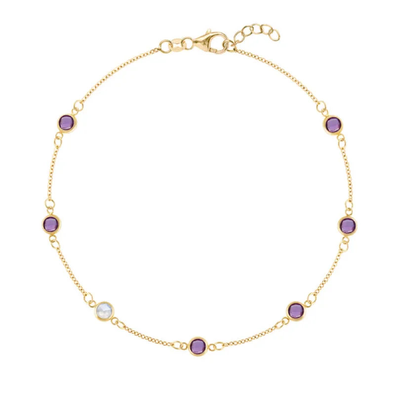 Personalized Classic 7 Birthstone Bracelet in 14k Gold sold by Haverhill