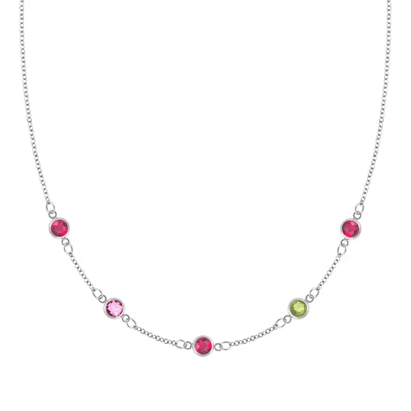 Personalized Classic 5 Birthstone Necklace in 14k Gold sold by Haverhill