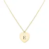 Engravable Flat Heart Pendant with Classic Chain in 14k Gold sold by Haverhill