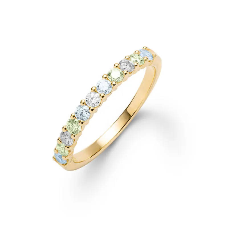 Personalized Rosecliff Birthstone Stackable Ring in 14k Gold sold by Haverhill