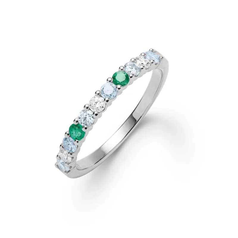 Personalized Rosecliff Birthstone Stackable Ring in 14k Gold sold by Haverhill