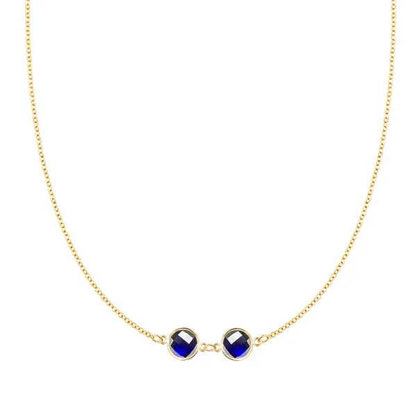 Personalized Grand 2 Connected Birthstone Necklace in 14k Gold sold by Haverhill