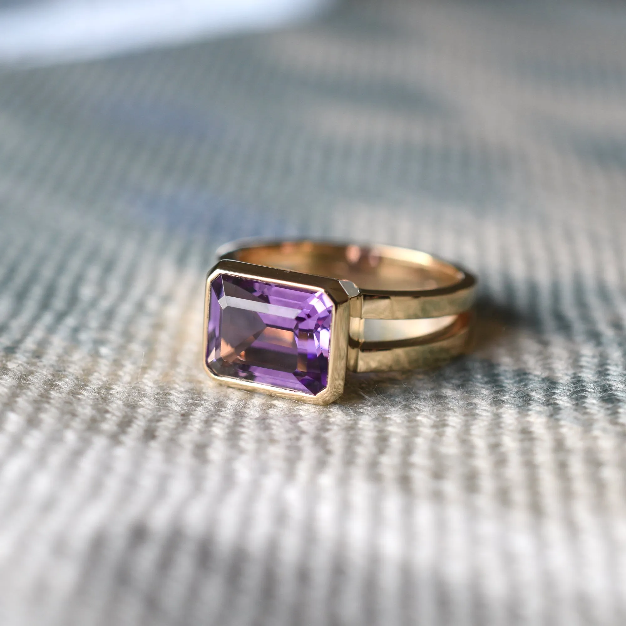 Personalized Warren Horizontal Birthstone Ring in 14k Gold sold by Haverhill product image thumbnail 3