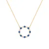 Personalized Rosecliff Circle Birthstone Necklace in 14k Gold sold by Haverhill