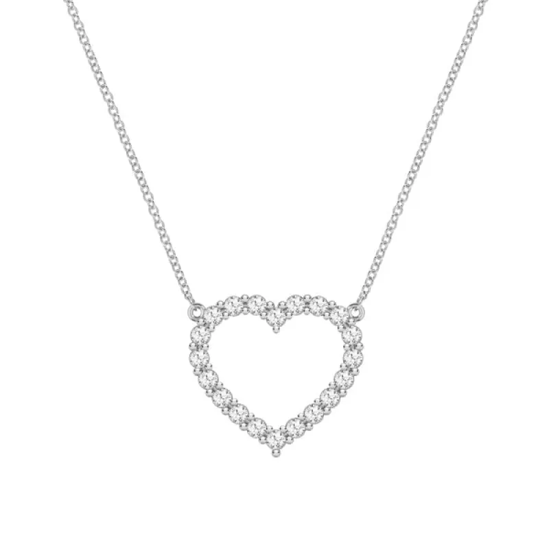 Personalized Rosecliff Heart Birthstone Necklace in 14k Gold sold by Haverhill