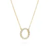 Personalized Rosecliff Circle Birthstone Necklace in 14k Gold sold by Haverhill