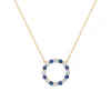 Personalized Rosecliff Circle Birthstone Necklace in 14k Gold sold by Haverhill