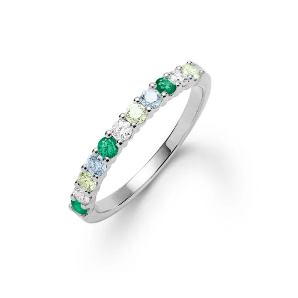 Personalized Rosecliff Birthstone Stackable Ring in 14k Gold sold by Haverhill