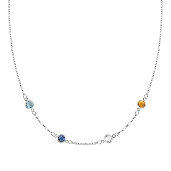 Personalized Classic 4 Birthstone Necklace in 14k Gold sold by Haverhill