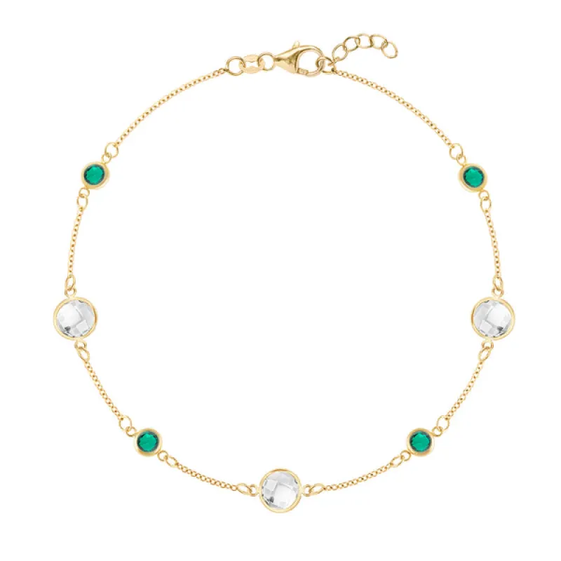 Personalized Bayberry Grand & Classic 7 Stone Bracelet in 14k Gold sold by Haverhill