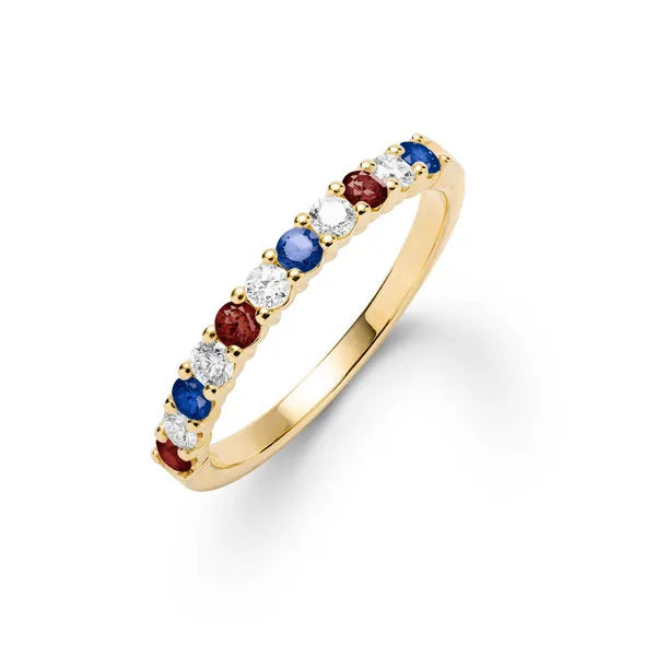Personalized Rosecliff Birthstone Stackable Ring in 14k Gold sold by Haverhill