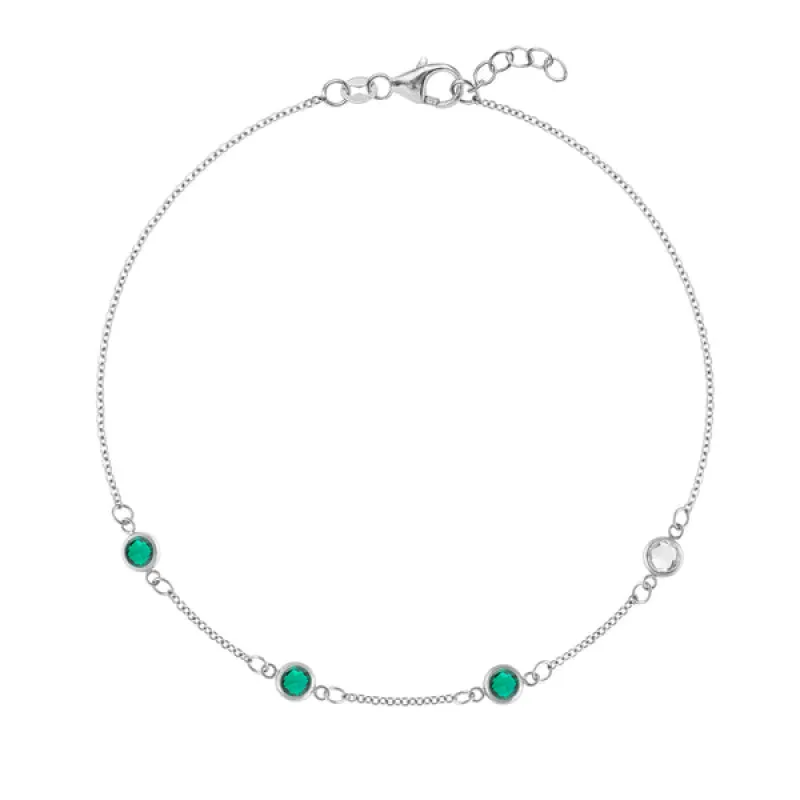 Personalized Classic 4 Birthstone Bracelet in 14k Gold sold by Haverhill