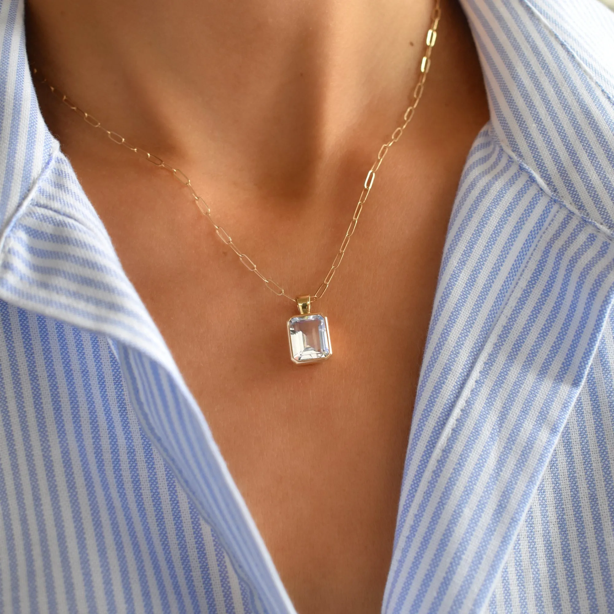 Warren White Topaz Pendant in 14k Gold (April) sold by Haverhill product image thumbnail 3