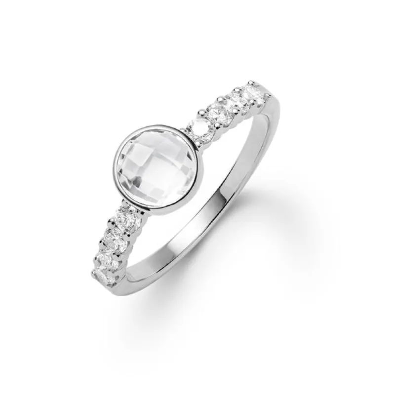 Rosecliff Grand White Topaz Ring in 14k Gold (April) sold by Haverhill