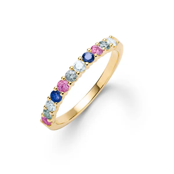 Personalized Rosecliff Birthstone Stackable Ring in 14k Gold sold by Haverhill