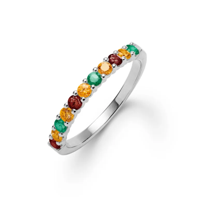 Personalized Rosecliff Birthstone Stackable Ring in 14k Gold sold by Haverhill
