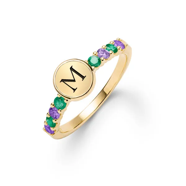 Personalized Rosecliff Letter Ring in 14k Gold sold by Haverhill
