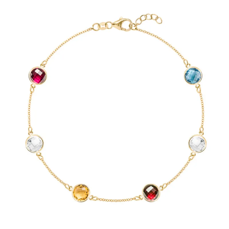 Personalized Grand 6 Birthstone Bracelet in 14k Gold sold by Haverhill