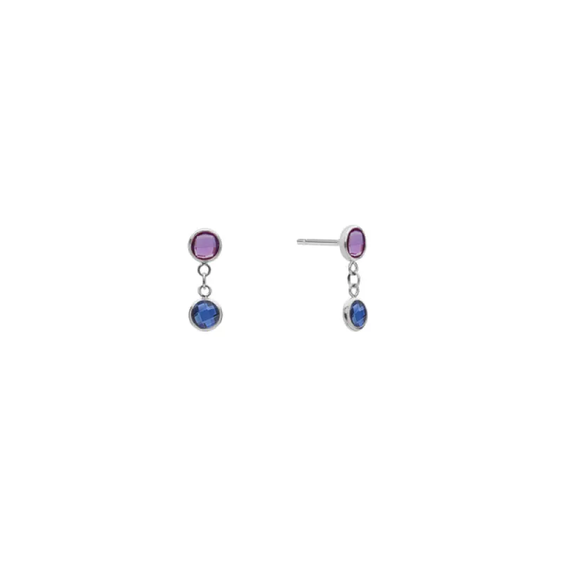Personalized Classic 2 Birthstone Earrings in 14k Gold sold by Haverhill