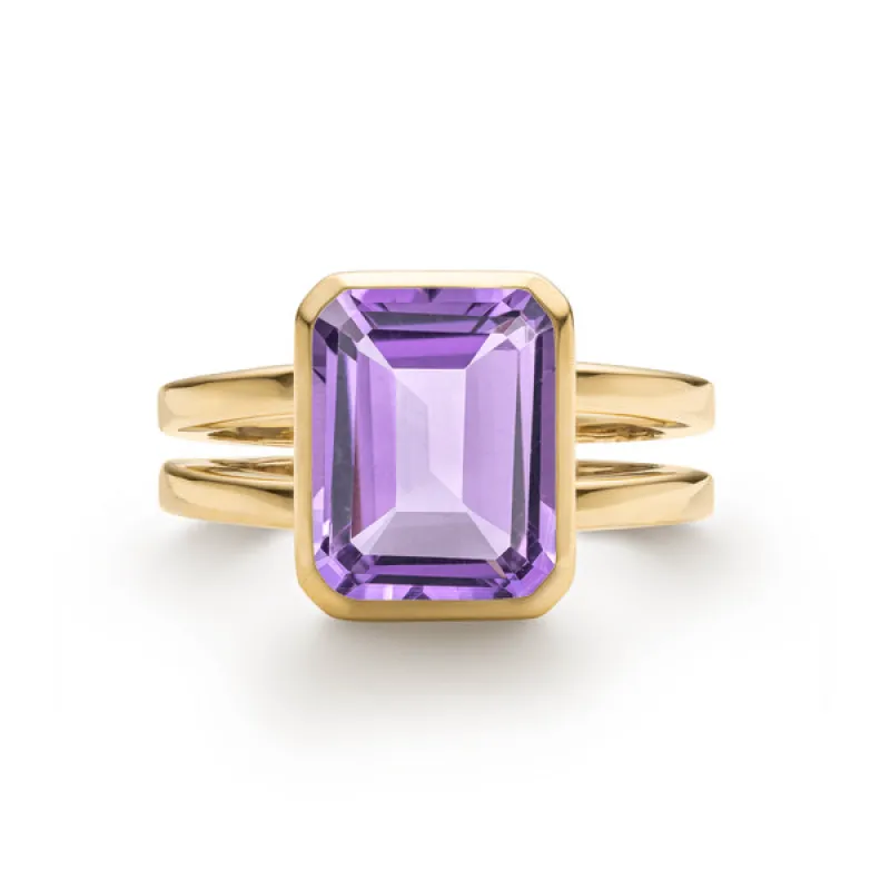 Personalized Warren Vertical Birthstone Ring in 14k Gold sold by Haverhill