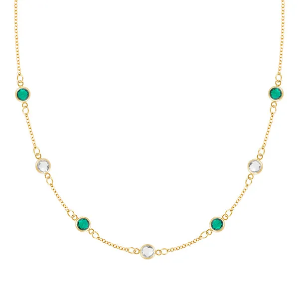 Personalized Classic 7 Birthstone Necklace in 14k Gold sold by Haverhill