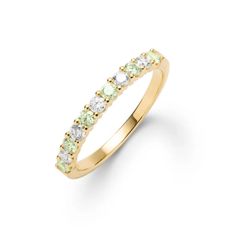 Personalized Rosecliff Birthstone Stackable Ring in 14k Gold sold by Haverhill