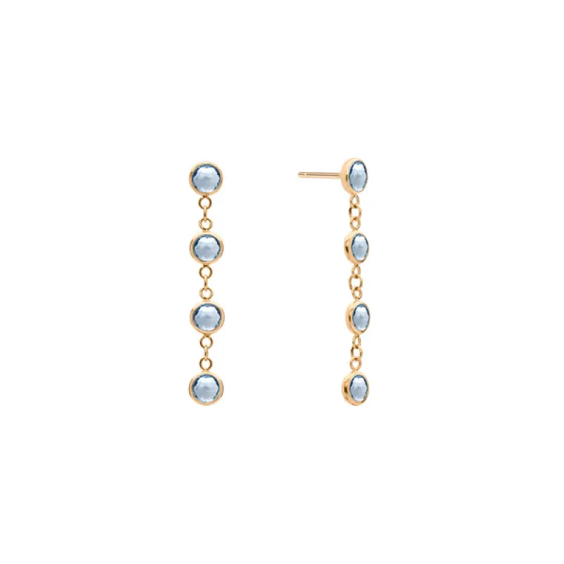 Personalized Classic 4 Birthstone Earrings in 14k Gold sold by Haverhill