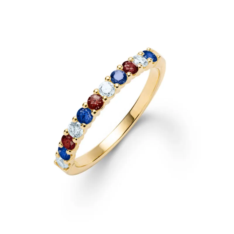 Personalized Rosecliff Birthstone Stackable Ring in 14k Gold sold by Haverhill