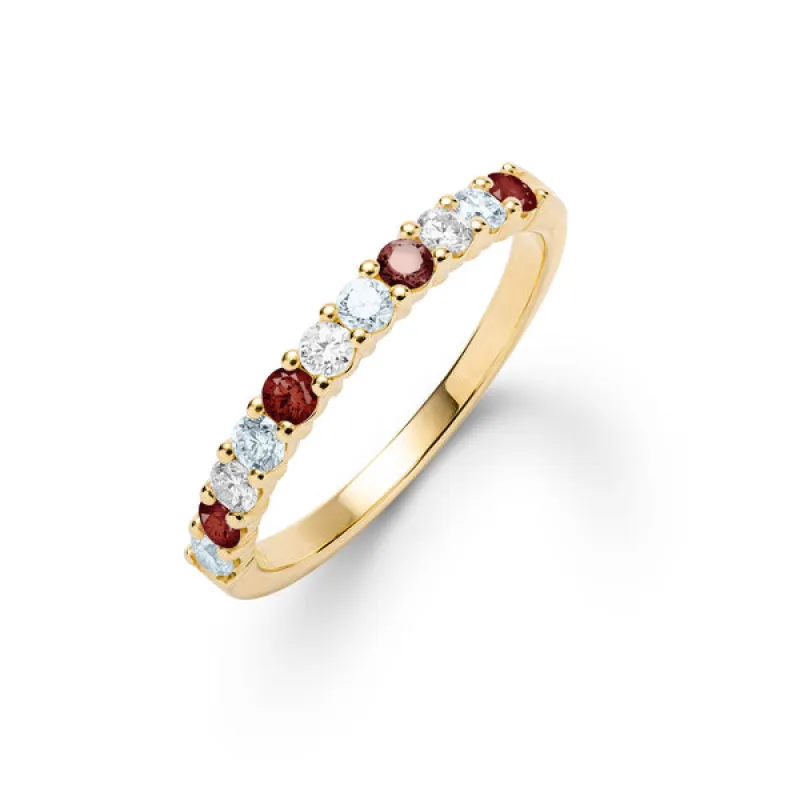Personalized Rosecliff Birthstone Stackable Ring in 14k Gold sold by Haverhill