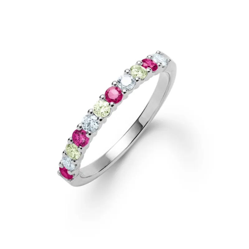 Personalized Rosecliff Birthstone Stackable Ring in 14k Gold sold by Haverhill