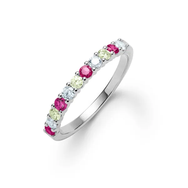 Personalized Rosecliff Birthstone Stackable Ring in 14k Gold sold by Haverhill