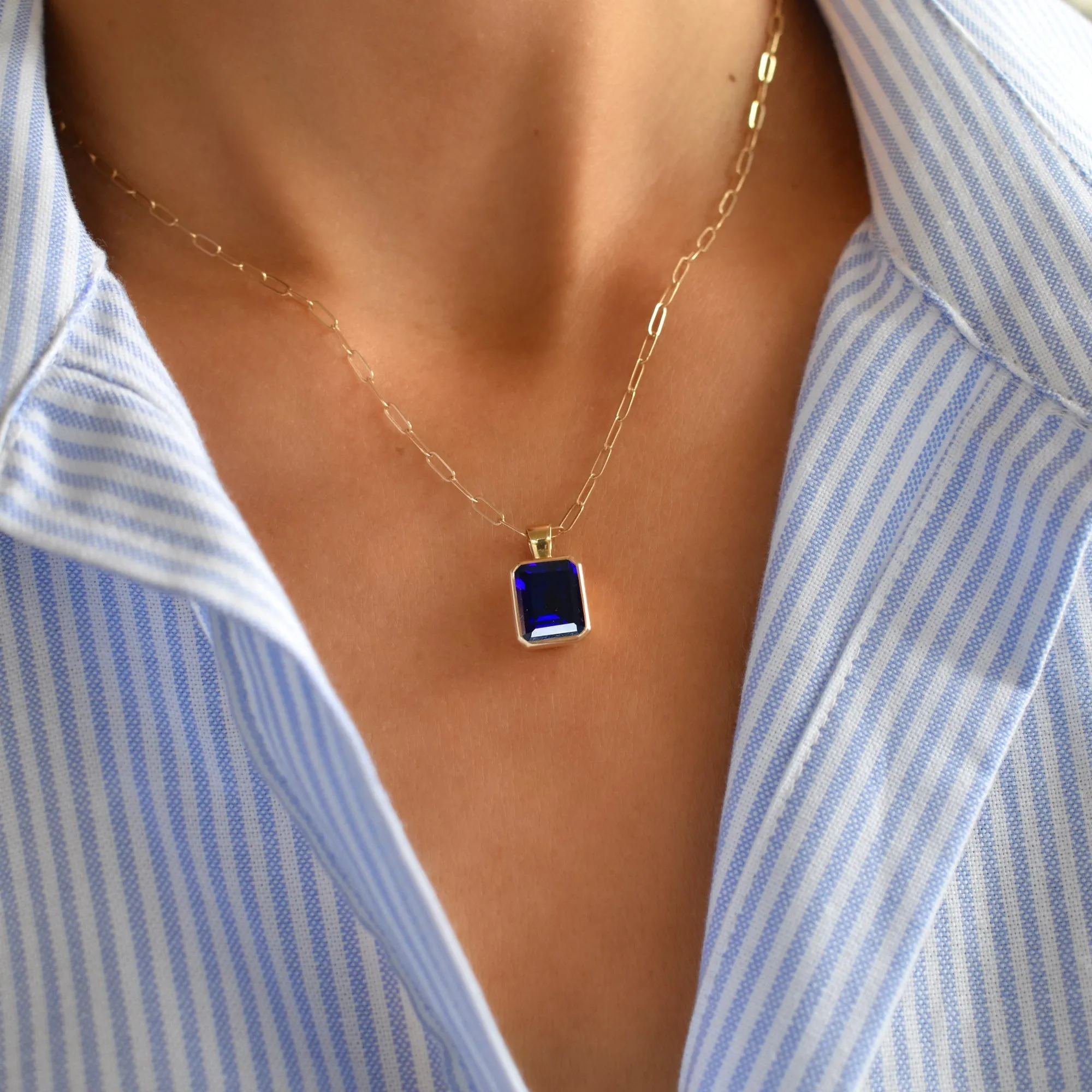 Warren Sapphire Pendant in 14k Gold (September) sold by Haverhill product image thumbnail 3