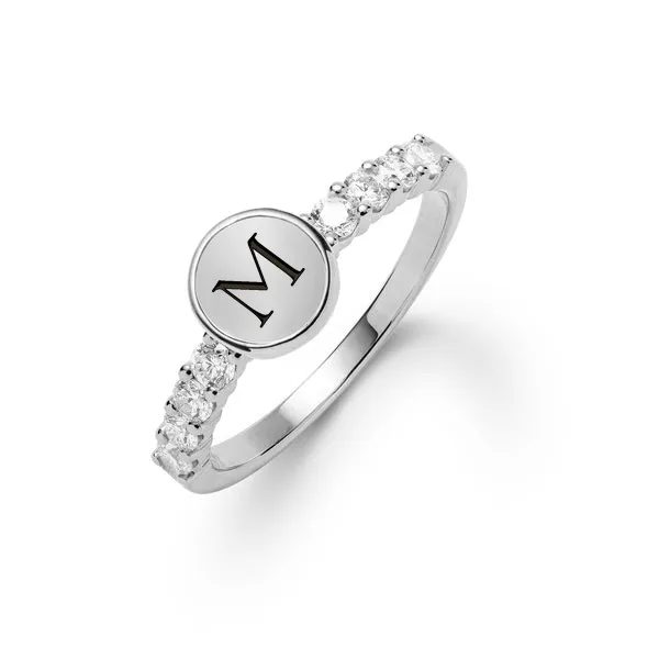 Personalized Rosecliff Letter Ring in 14k Gold sold by Haverhill