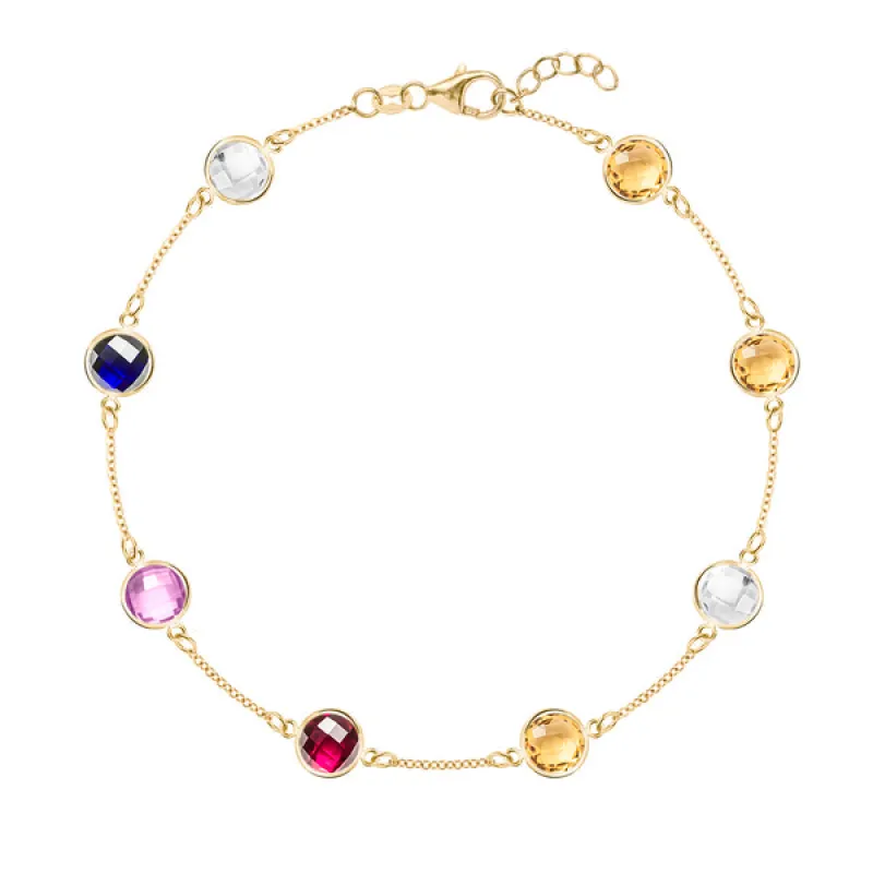 Personalized Grand 8 Birthstone Bracelet in 14k Gold sold by Haverhill