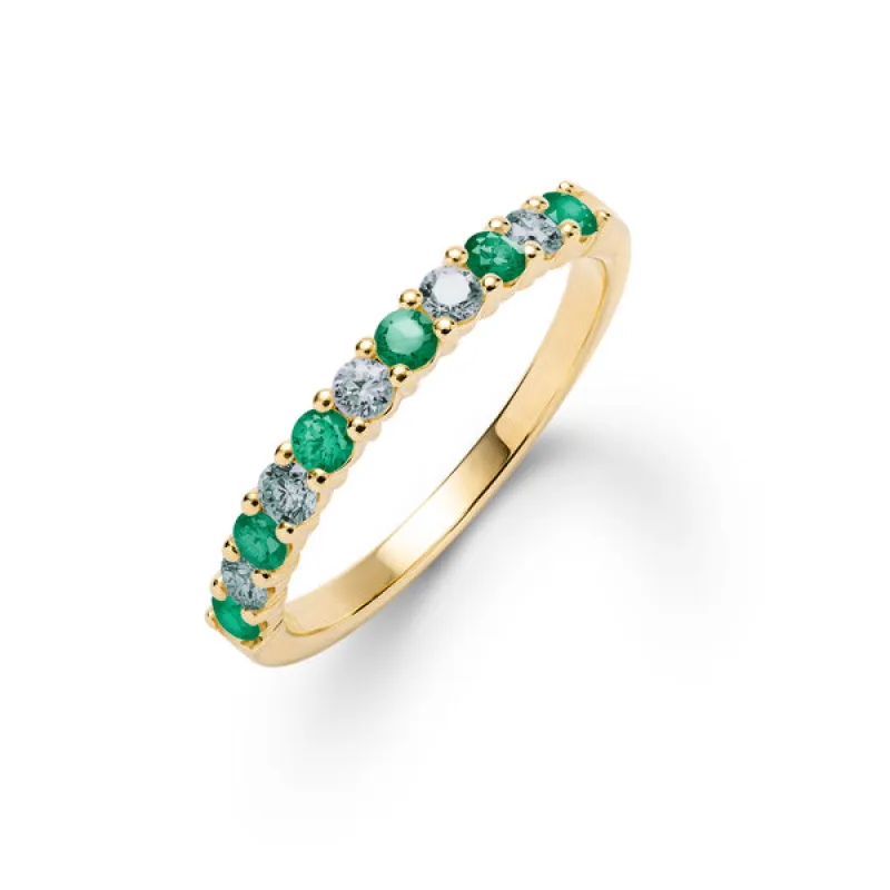 Personalized Rosecliff Birthstone Stackable Ring in 14k Gold sold by Haverhill