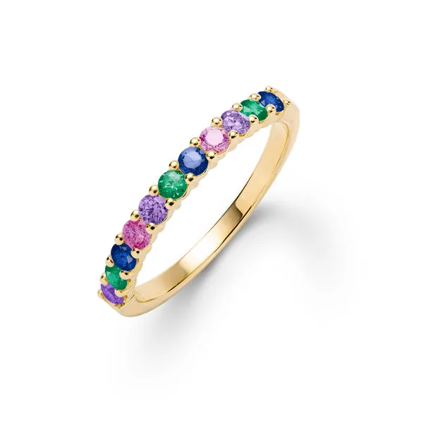 Personalized Rosecliff Birthstone Stackable Ring in 14k Gold sold by Haverhill
