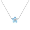 Personalized Greenwich Flower Birthstone & Diamond Necklace in 14k Gold sold by Haverhill