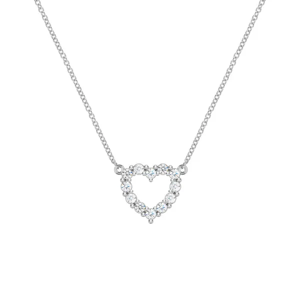 Personalized Rosecliff Small Heart Birthstone Necklace in 14k Gold sold by Haverhill