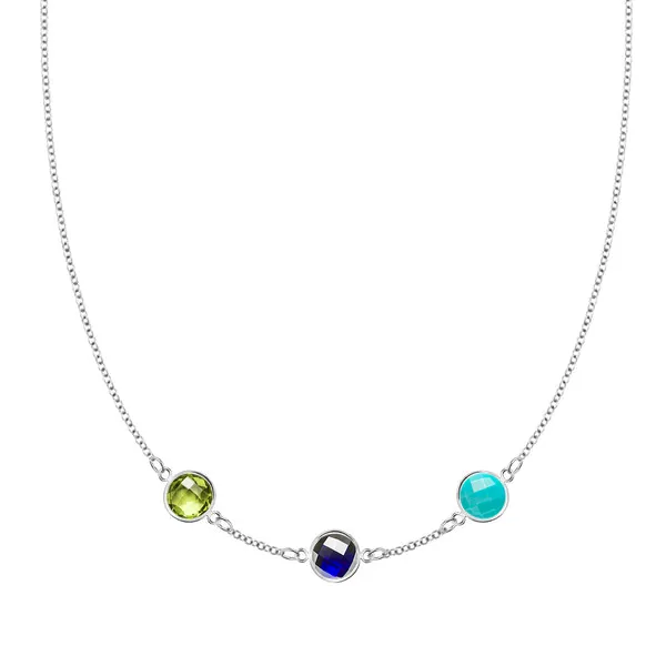 Personalized Grand 3 Birthstone Necklace in 14k Gold sold by Haverhill